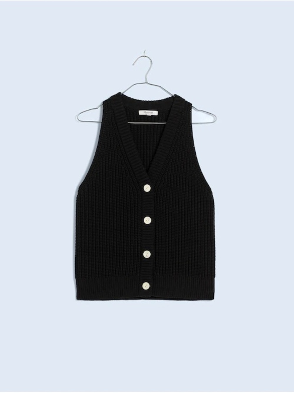 Madewell Cutaway Sweater Vest Black (XS)